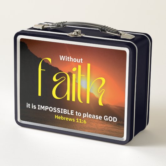 モノグラム FAITH クリスチャン インスピレーション メタルランチボックス (正面)