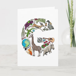 モノグラム"G"のメッセージカード ノートカード