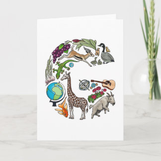 モノグラム"G"のメッセージカード ノートカード