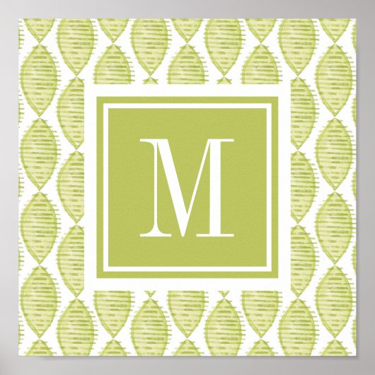 モノグラム | Hygge花のパターン ポスター (正面)