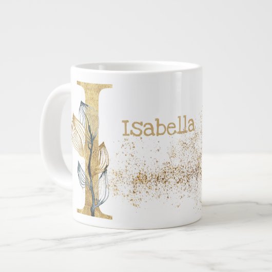 モノグラム「I」ジャンボマグスープアイスクリーム ジャンボコーヒーマグカップ (正面左)