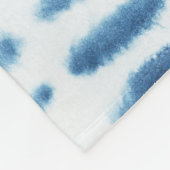 モノグラム| Indigioの水彩画のプリント フリースブランケット (角)