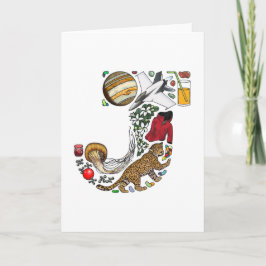 モノグラム"J"のメッセージカード ノートカード