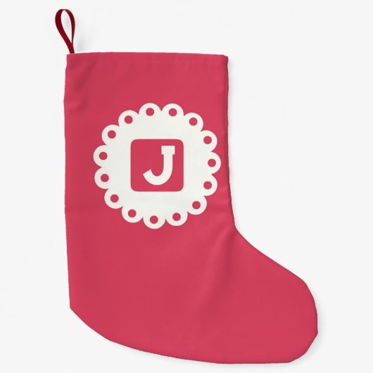 モノグラム「J」 スモールクリスマスストッキング (正面)