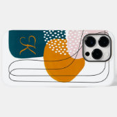モノグラム K ティール オレンジ ボホ アブストラクトアート Case-Mate iPhoneケース (裏面 (横))