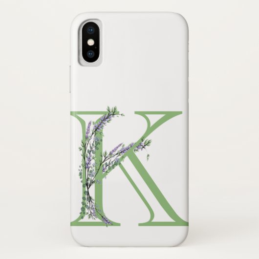 モノグラム K ラベンダー ユーカリ Case-Mate iPhoneケース (裏面)