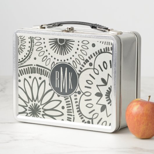 モノグラム| Kamiの抽象的なパターン メタルランチボックス (インサイチュ)
