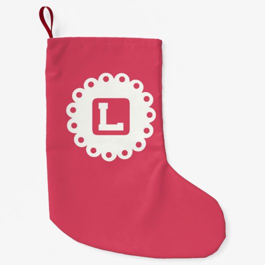 モノグラム「L」 スモールクリスマスストッキング (正面)