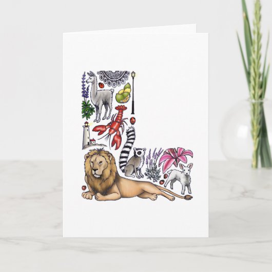 モノグラム"L"メッセージカード ノートカード (正面)