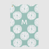 モノグラム | Let's Taco About Love |ティール（緑がかった色）ライム ゴルフタオル (正面)