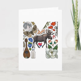 モノグラム"M"のメッセージカード ノートカード