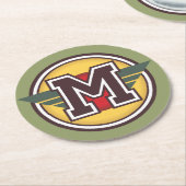 モノグラム「M」イニシャル ラウンドペーパーコースター (アングル)