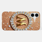 モノグラム「M」ローズゴールド✨ラグジュアリーな輝き iPhoneケース (裏面横)