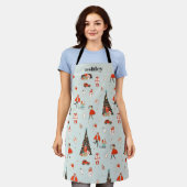 モノグラム | Mid-Century モダン Chrimas エプロン (着用した状態)