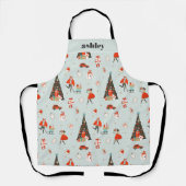 モノグラム | Mid-Century モダン Chrimas エプロン (正面)