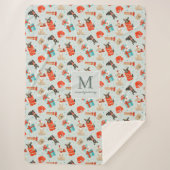 モノグラム | Mid-Century モダン Christmas Dogs シェルパブランケット (正面)