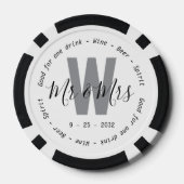 モノグラム Mr Mrs マルガリータ ドリンクバウチャー ウェディング ポーカーチップ (裏面)
