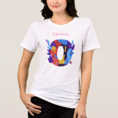 モノグラム - Oの文字を使った芸術的な誕生日ギフト トライブレンドTシャツ (正面)