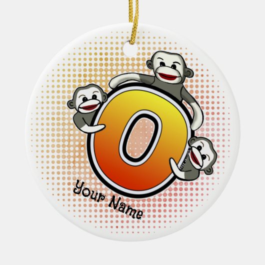 モノグラム O ソックモンキー セラミックオーナメント (正面)