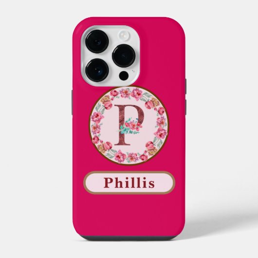 モノグラム P フラワー iPhoneケース (裏面)