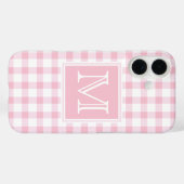 モノグラム | Pastel Pink ガーリー Gingham Plaid 市松模様に Case-Mate iPhoneケース (裏面 (横))