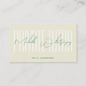 モノグラム PRIVATE TUTOR モダンスクリプト 名刺 (正面)