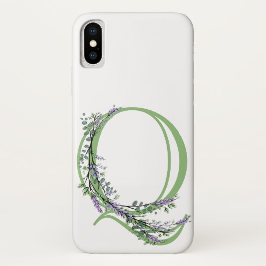 モノグラム Q ラベンダー ユーカリ Case-Mate iPhoneケース (裏面)
