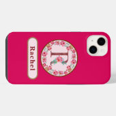 モノグラム R フラワー  iPhoneケース (裏面横)