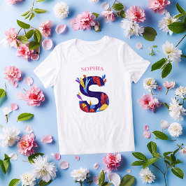 モノグラム - Sの文字 ビブラント アーティスティック バースデーギフト トライブレンドTシャツ