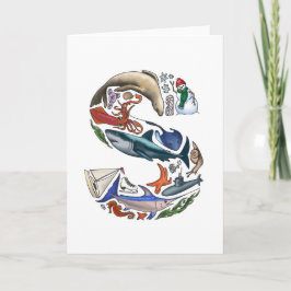 モノグラム"S"のメッセージカード ノートカード