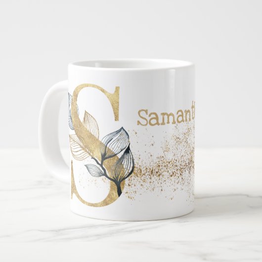 モノグラム「S」ジャンボマグスープアイスクリーム ジャンボコーヒーマグカップ (正面左)