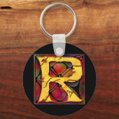 モノグラム： Stainglass R キーホルダー (正面)