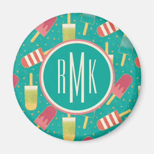 モノグラム | Sunステップのおもしろい マグネット (正面)