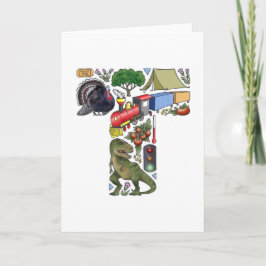 モノグラム"T"のメッセージカード ノートカード