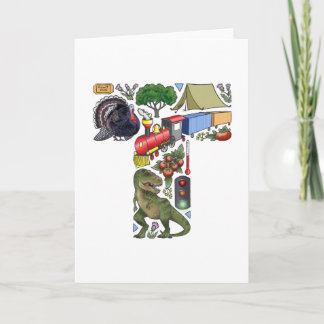 モノグラム"T"のメッセージカード ノートカード