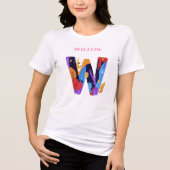 モノグラム - Wの文字 太字で芸術的な誕生日ギフト トライブレンドＴシャツ (正面)