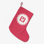 モノグラム「W」 スモールクリスマスストッキング (正面 (吊り時))