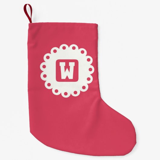 モノグラム「W」 スモールクリスマスストッキング (正面)