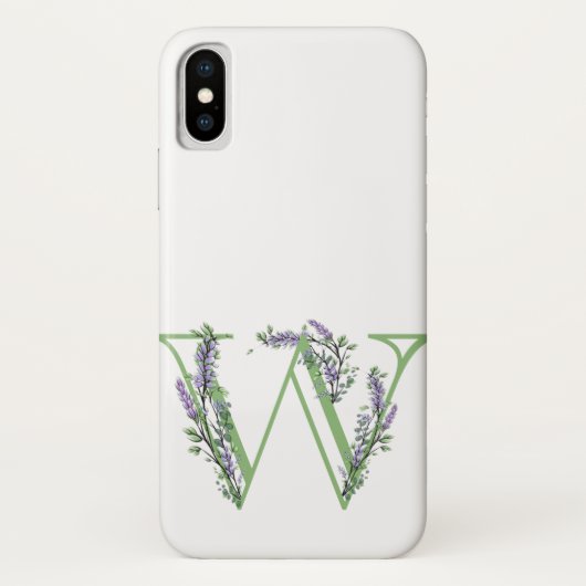 モノグラム W ラベンダー ユーカリ Case-Mate iPhoneケース (裏面)