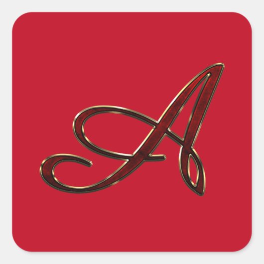 モノグラムAのスクリプト スクエアシール (正面)