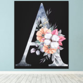 モノグラムAフローラ キャンバスプリント (インサイチュ (ウッドフロア))