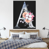 モノグラムAフローラ キャンバスプリント (インサイチュ (寝室))