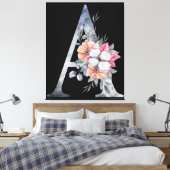 モノグラムAフローラ キャンバスプリント (インサイチュ (寝室))