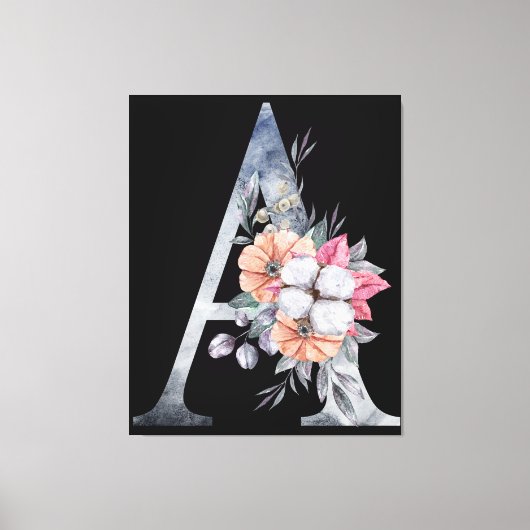 モノグラムAフローラ キャンバスプリント (正面)