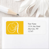 モノグラムA差出人住所ラベル黄 ラベル (インサイチュ)