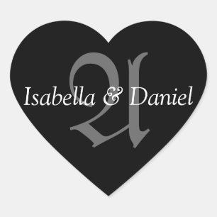 モノグラムA結婚のハートシール ハートシール