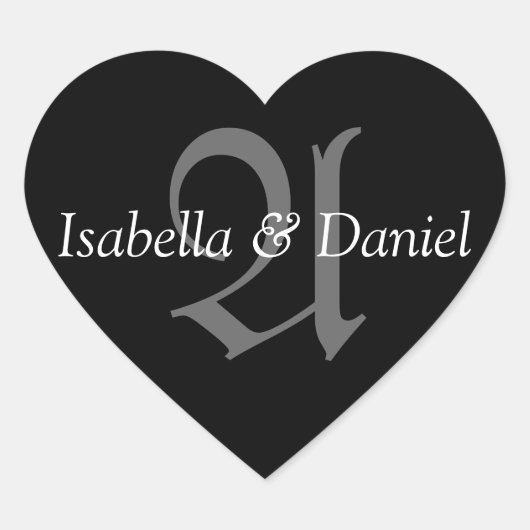 モノグラムA結婚のハートシール ハートシール (正面)