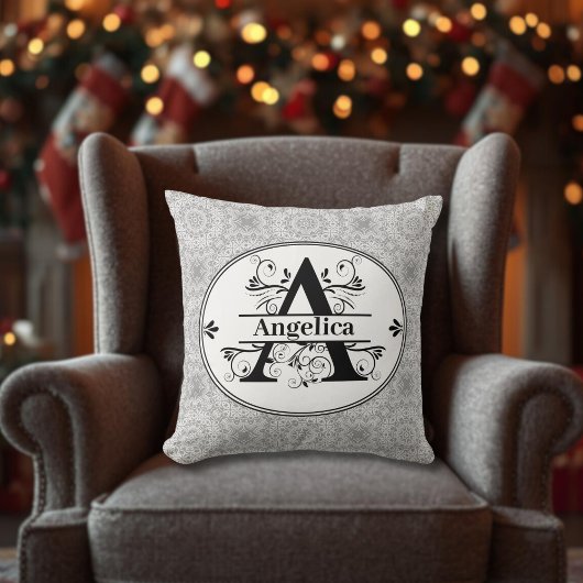モノグラムA装飾用クッション クッション
