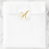 モノグラムA金フェイク箔メタリックレターデザイン スクエアシール (バッグ)