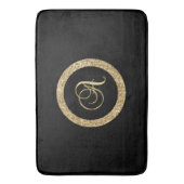 モノグラムA、エレガント金文字 バスマット (正面縦)